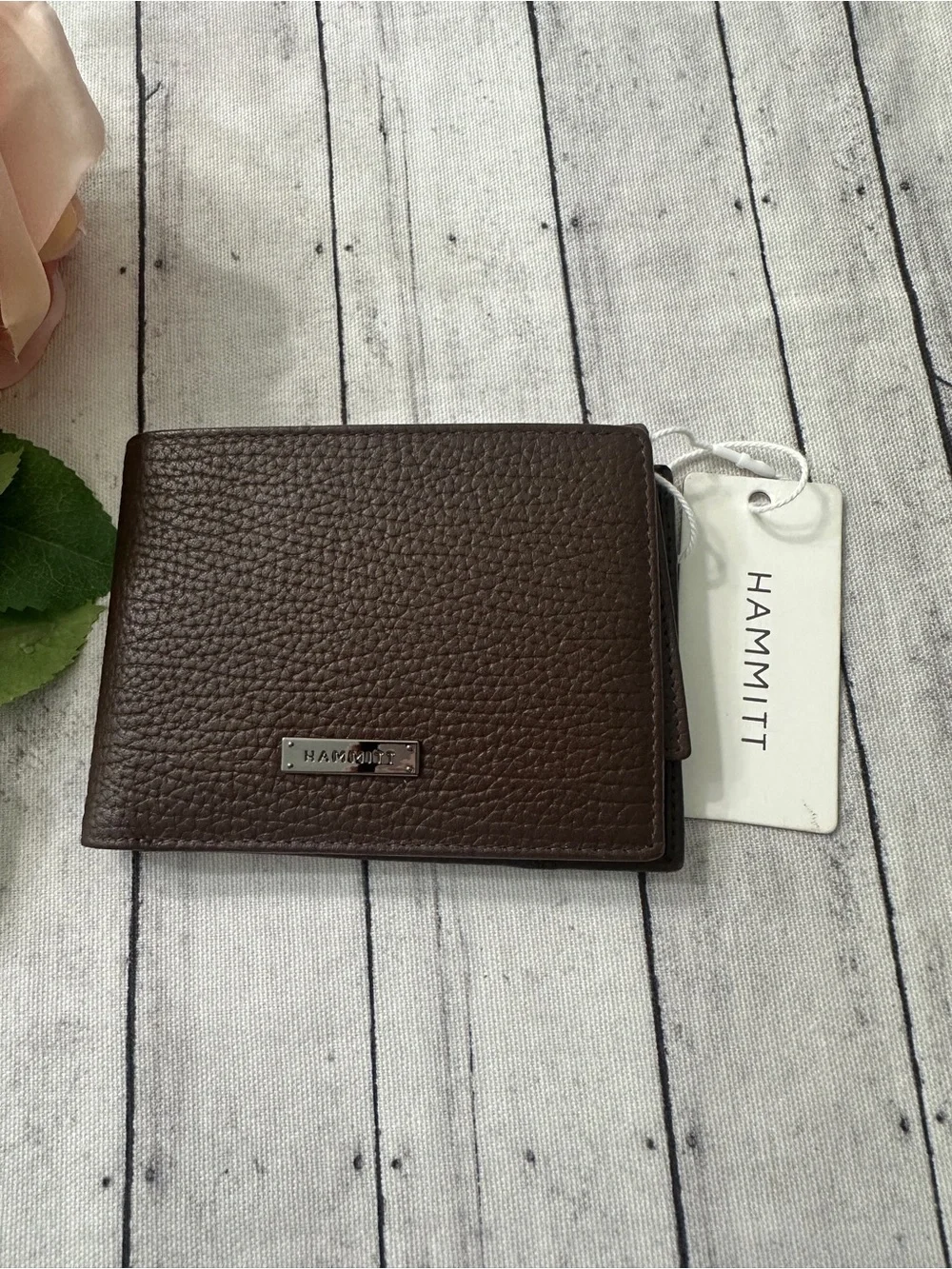 NWT Hammitt Balboa Bifold Bourbon/Gunmetal Leather Wallet